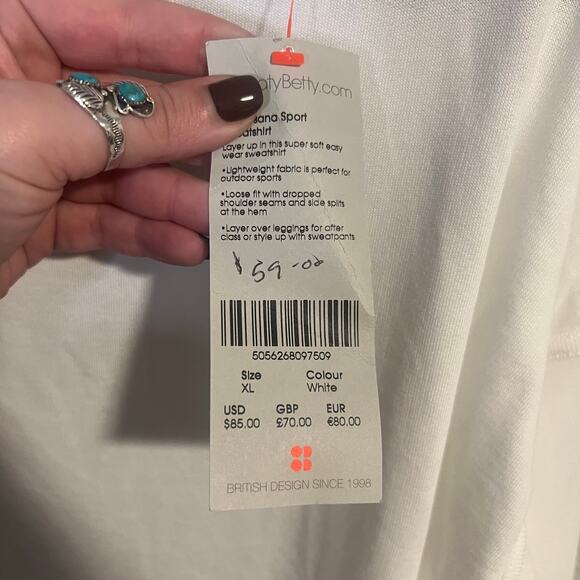 NWT Sweaty Betty Simhasana Sport Sweatshirt White Size XL - Picture 4 of 7
